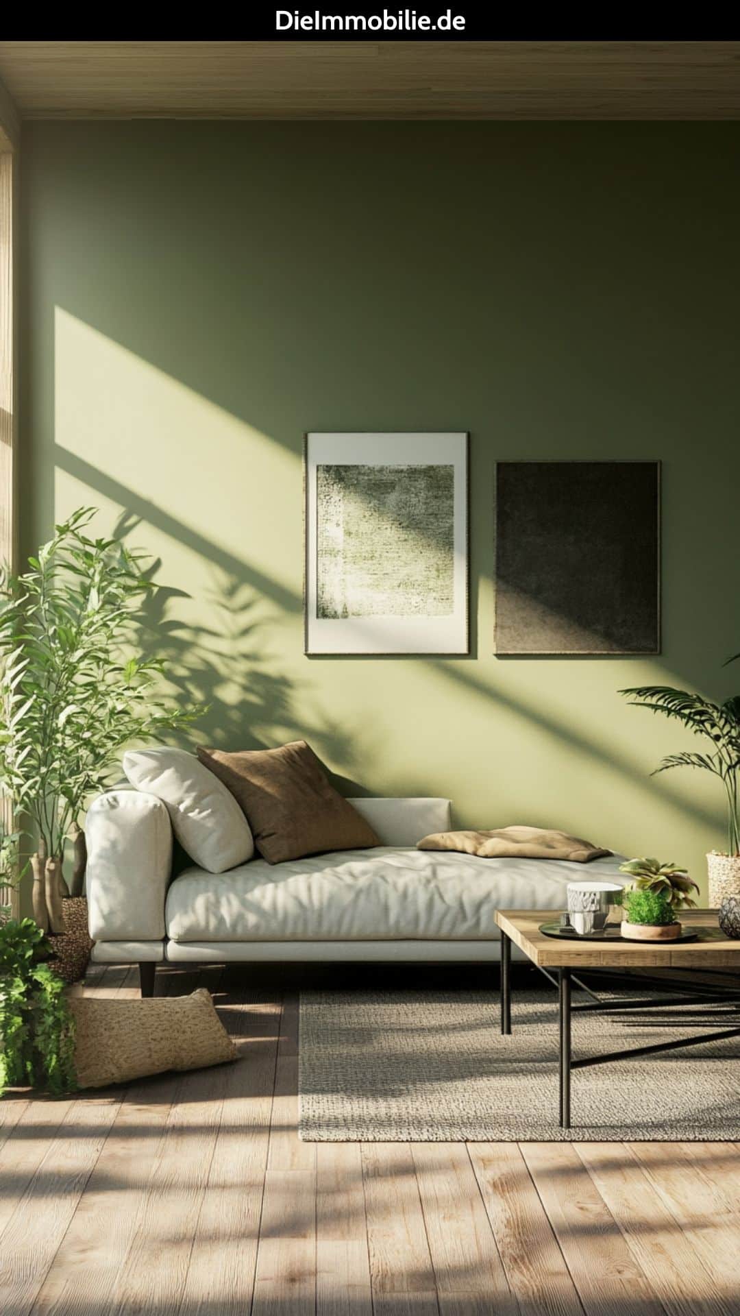 salbeigruen-eleganz-ruhe-wohnzimmer-naturton Wohnzimmer mit beruhigenden Grüntönen und Wohlfühlatmosphäre
